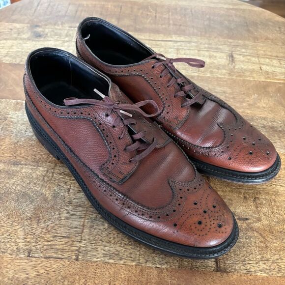 Vintage punched wingtip oxfords mod hipster retro rockabilly 9D - Picture 5 of 9
